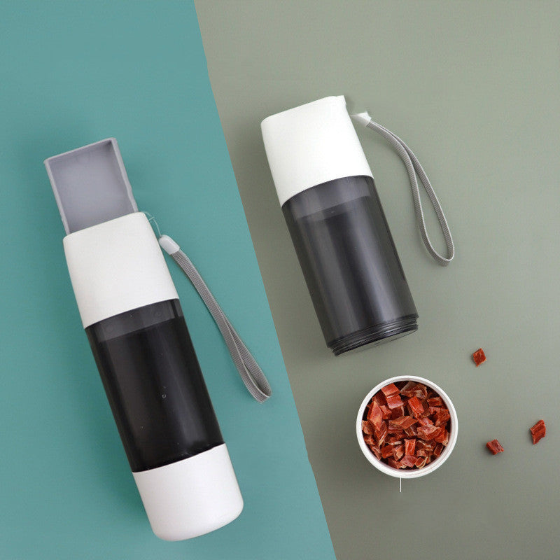 Water and food combo pet travel cup, portable water dispenser for outings