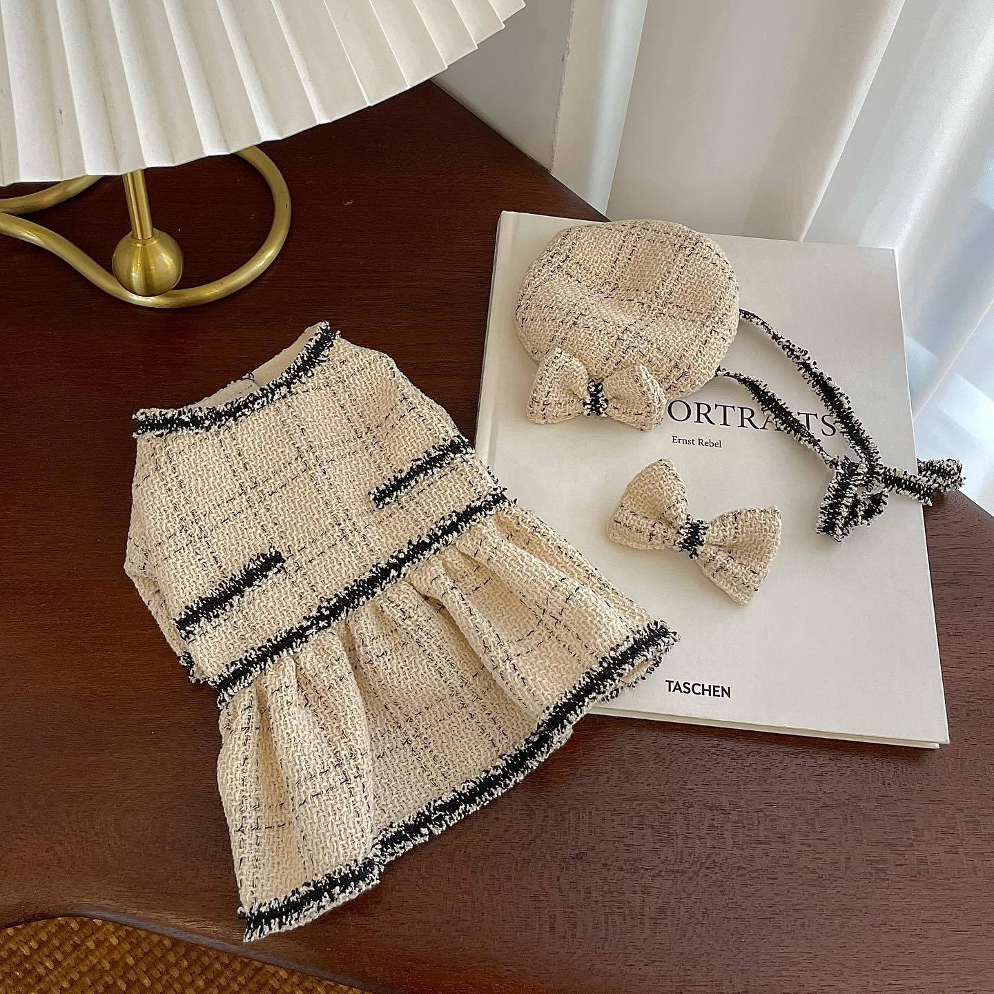 Chanel-style pet coat, French-style elegant dog clothes