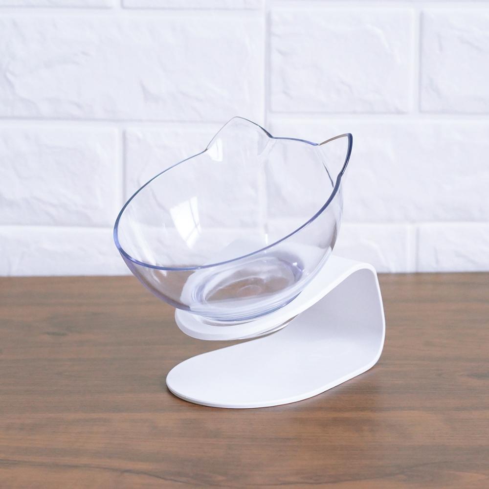 Neck-protecting double food bowl for cats and dogs