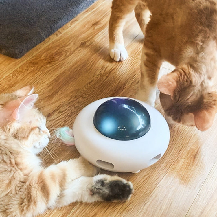 Smart cat toy, automatic rotating feather cat toy, self-entertaining electric cat toy.