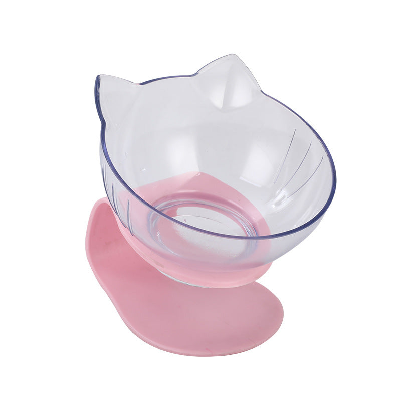 Neck-protecting double food bowl for cats and dogs