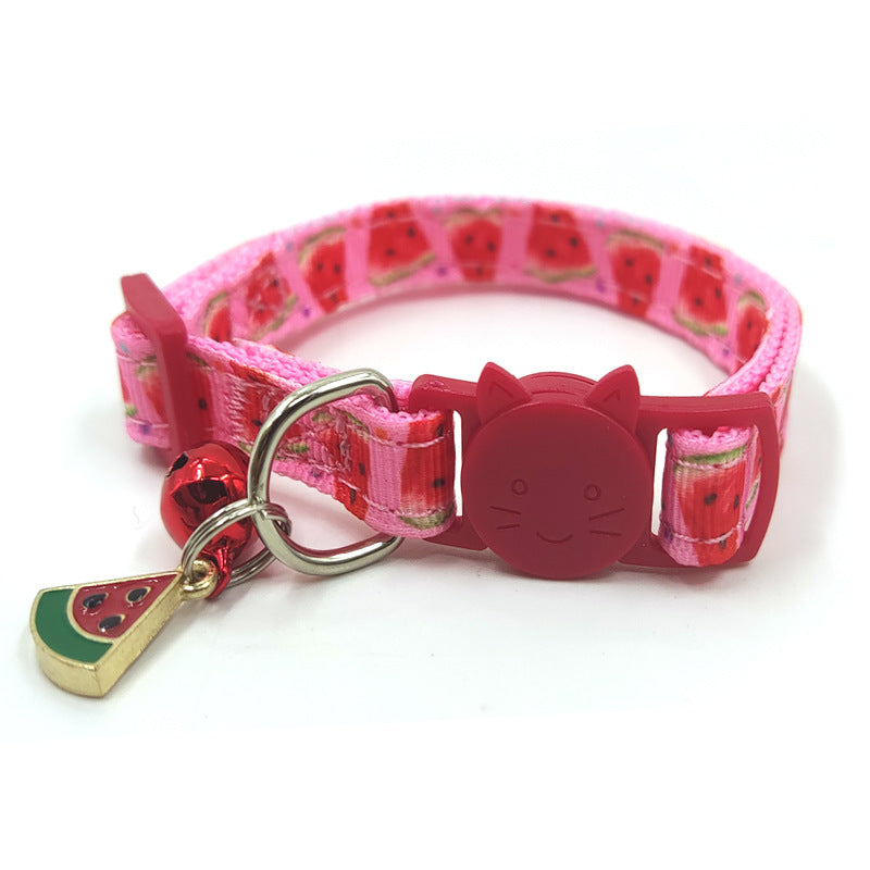 Watermelon-print pet collar