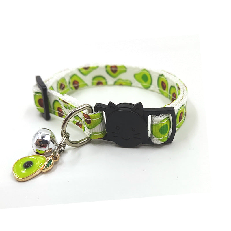 Avocado-printed pet collar