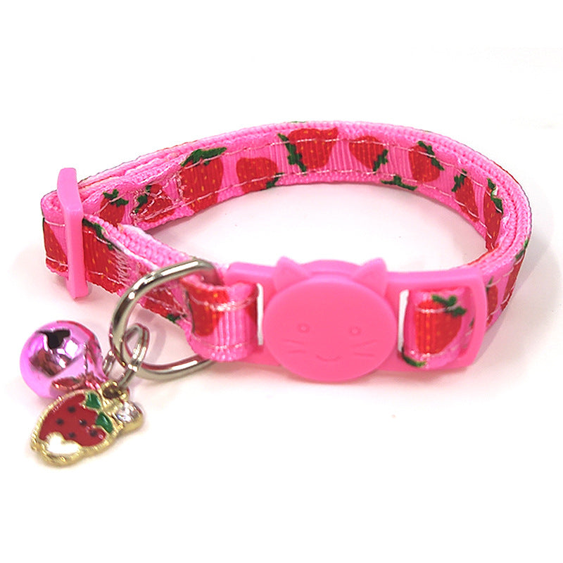 Strawberry Fresh Print Pet Collar