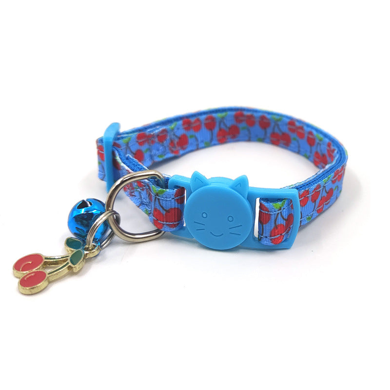 Cherry-print pet collar