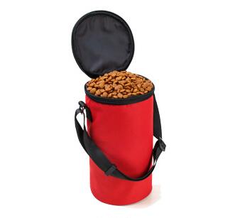 Portable pet food container with carry design
