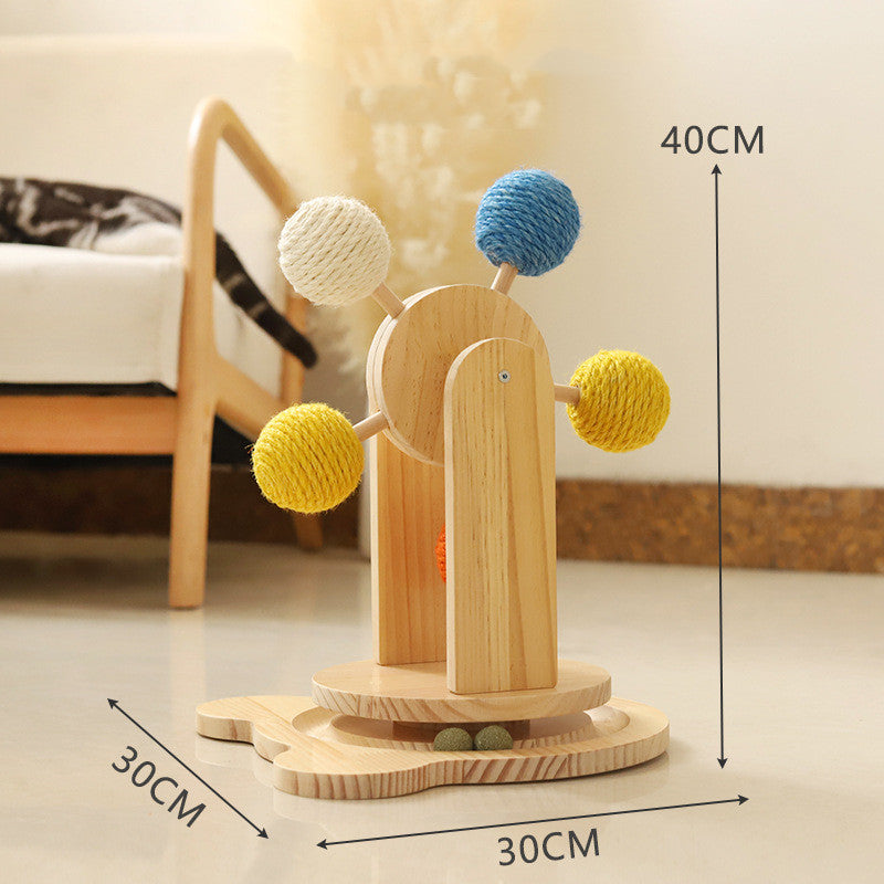 Cat scratching post/toy spinner - a fun and entertaining tool for cats to relieve boredom and sharpen their claws.