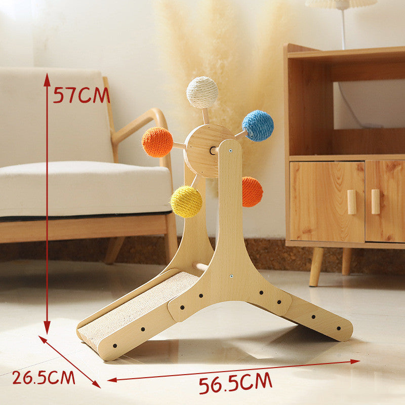 Cat scratching post/toy spinner - a fun and entertaining tool for cats to relieve boredom and sharpen their claws.