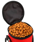 Portable pet food container with carry design