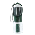All-in-one pet travel cup with water and food compartment + poop bag dispenser