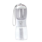 All-in-one pet travel cup with water and food compartment + poop bag dispenser
