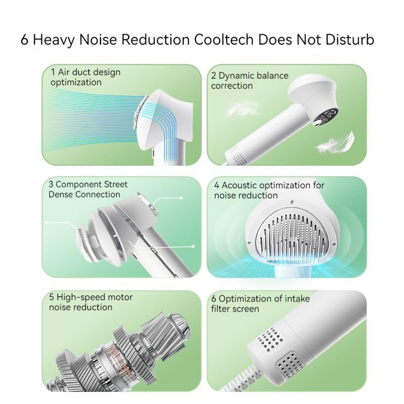 Silent pet hair dryer with comb and blow dryer