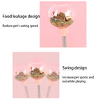 Educational cat toy with a food dispenser and spring-loaded rocking design