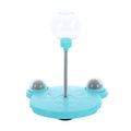 Educational cat toy with a food dispenser and spring-loaded rocking design