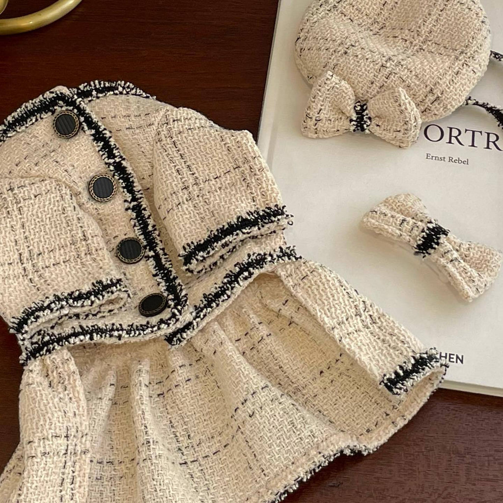 Chanel-style pet coat, French-style elegant dog clothes