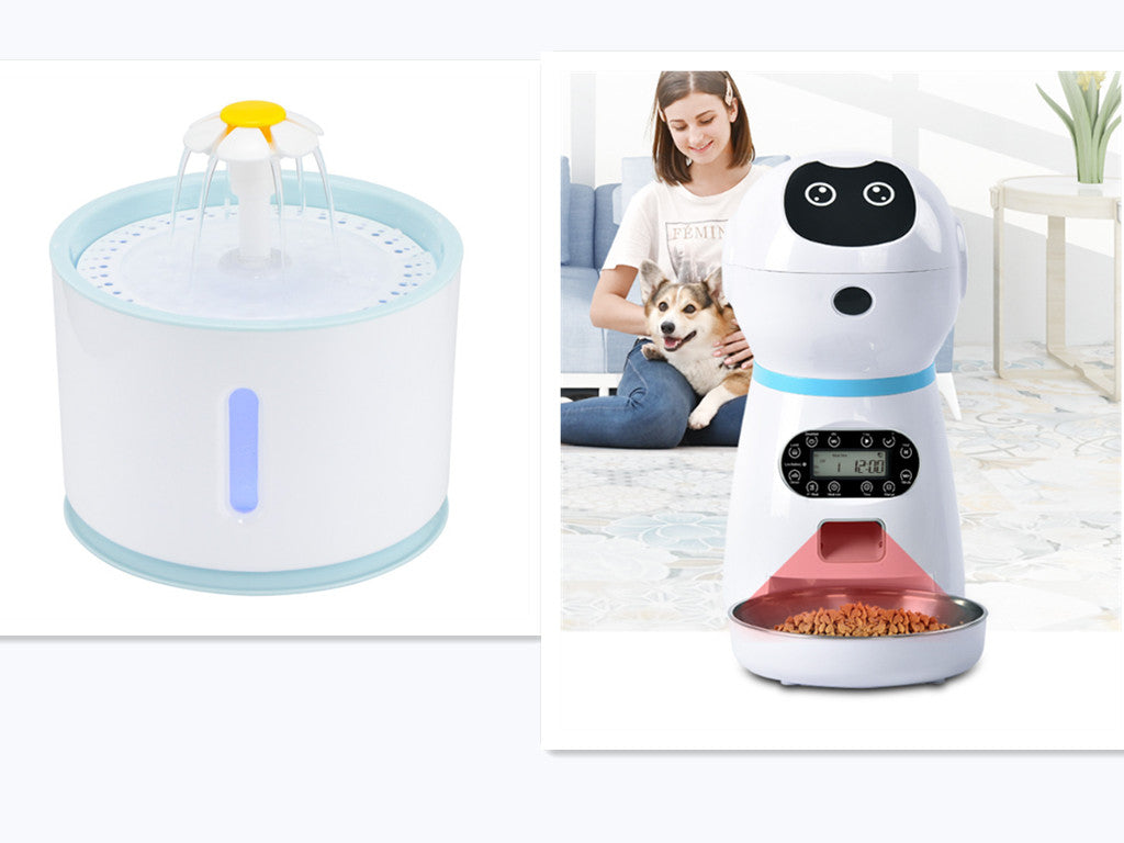 Smart pet feeder, automatic cat and dog feeder with timed and measured feeding.
