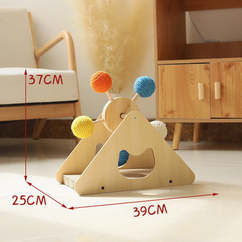 Cat scratching post/toy spinner - a fun and entertaining tool for cats to relieve boredom and sharpen their claws.